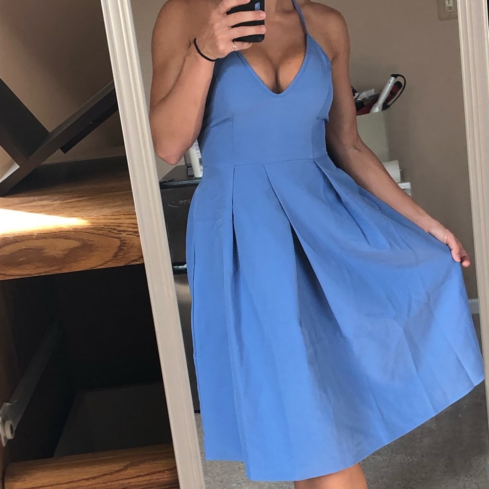 Dusty blue midi dress
